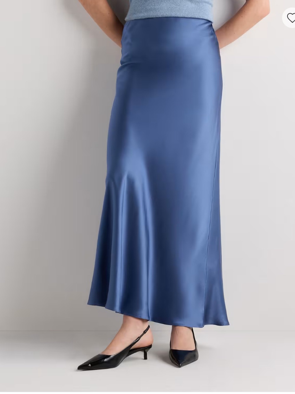 Quince Washable Silk Maxi Skirt Blue Moonstone Size Small